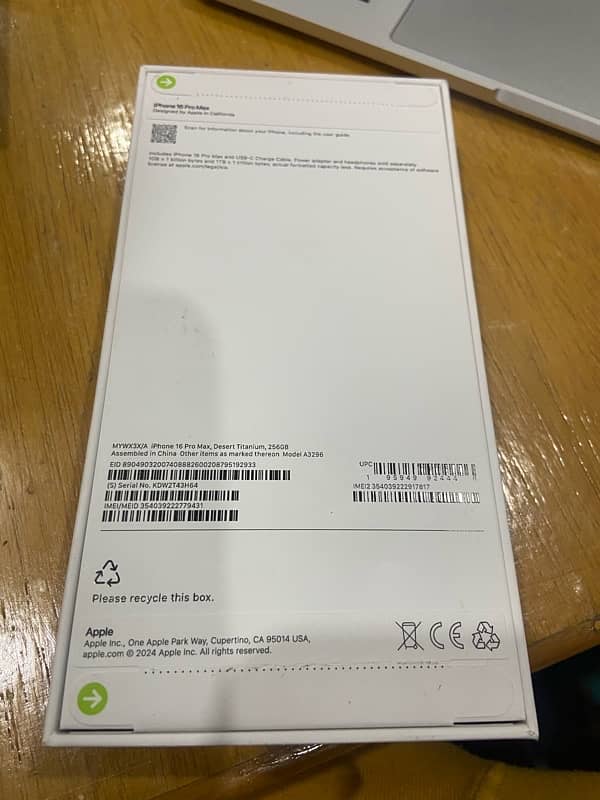 iphone 16pro max 256Gb  with Official PTA approved 1