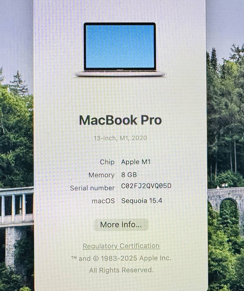 MacBook Pro 13" M1, 8 GB, 256 GB 7