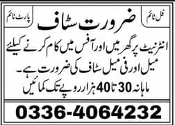 part time job available,