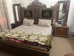 double bed with dressing slightly used for sale