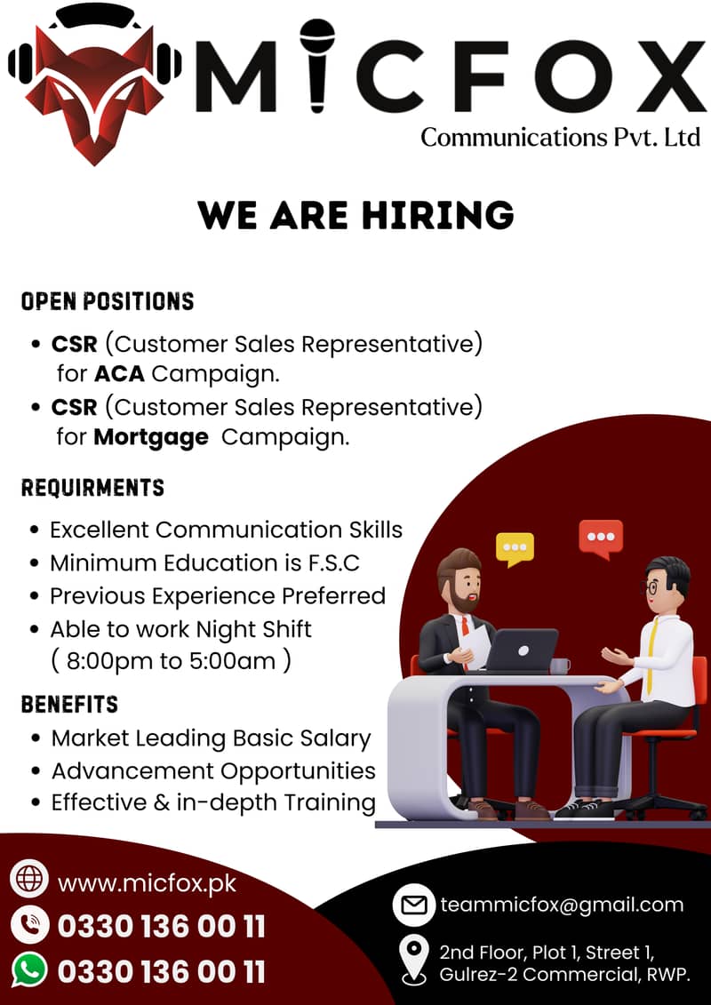 Hiring CSR for US Campaigns 1