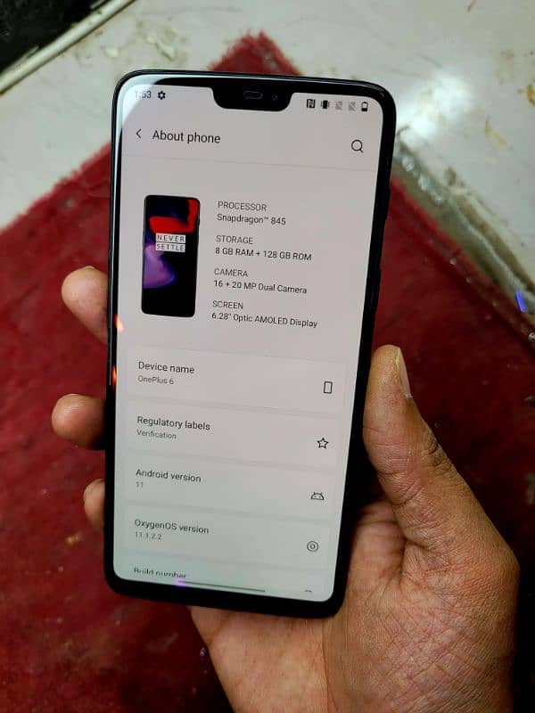 OnePlus 6 ram rom 8/128 2