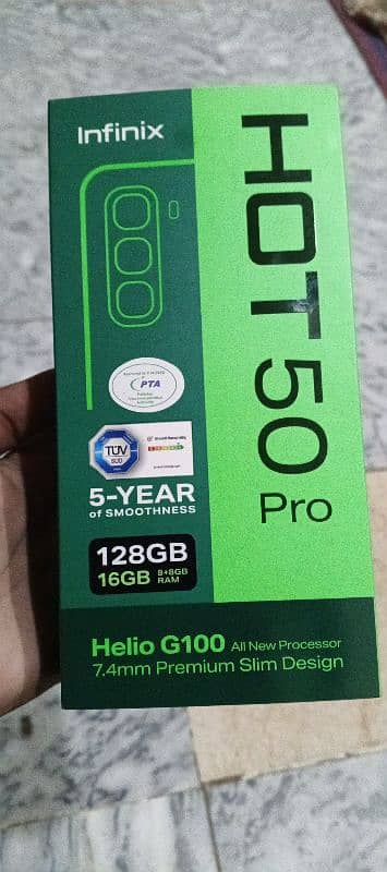 Infinix hot 50 pro  blue colour mint condition all ok water pack 4