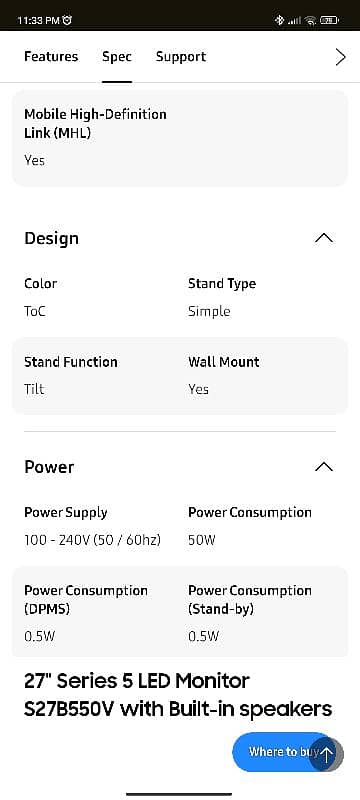 Samsung 27" LED OLED Gaming Monitor 7