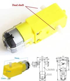 5_6v TT yellow gear motor dual sides