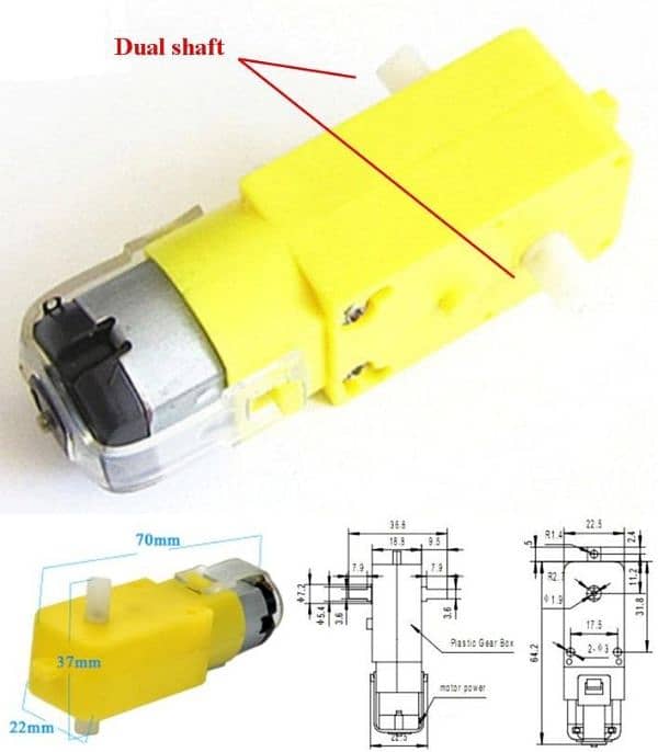 5_6v TT yellow gear motor dual sides 0