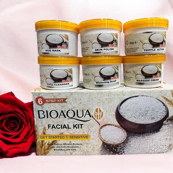 Rice Glowing Facial kit - Whitening &  Exfoliating Treatment  | 6Pcs 0