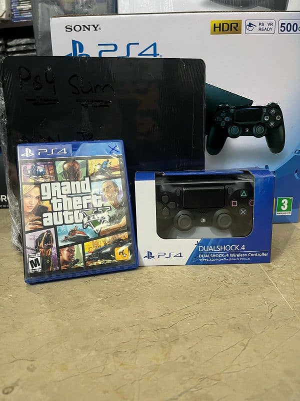 ps4 slim with gta V cd 1