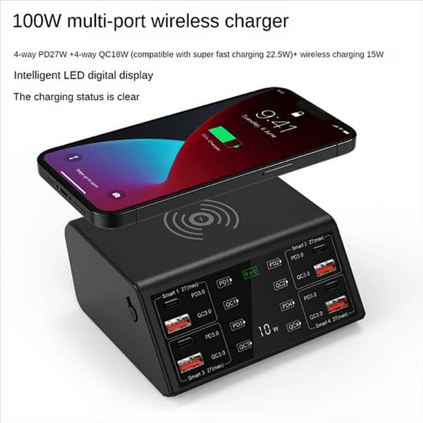 MULTIPLE DEVICES WITH  TYPE-C PD PORTS WIRELESS MULTI FAST CHARGING 1