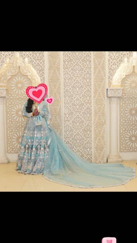 walima maxi ice blue colour boutique work khud bnwai ha 3