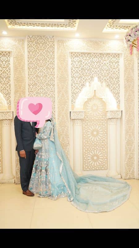 walima maxi ice blue colour boutique work khud bnwai ha 4