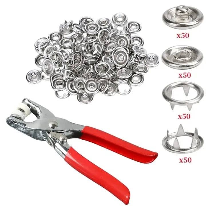 Metal Snaps Buttons Pliers Set with Lock 6