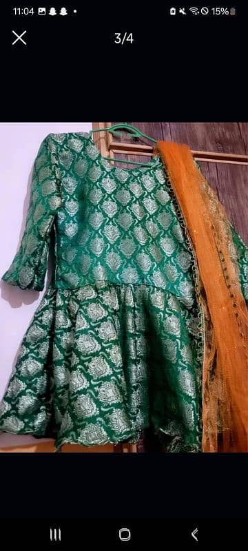 short kurti with net and silk lehnga 0