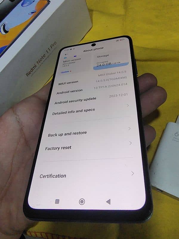 Redmi note 11 pro 8gb ram 4