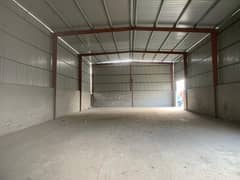 A newly built warehouse is available for rent.