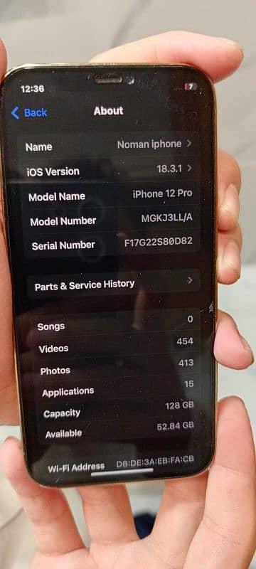 iphone 12 pro  non pta jv 77 btry 128 gb 10/9 condition 9