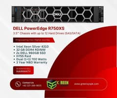 DELL R750XS SERVER 12 X 3.5" 4310- 32GB-960GB-700Watts Power Supply