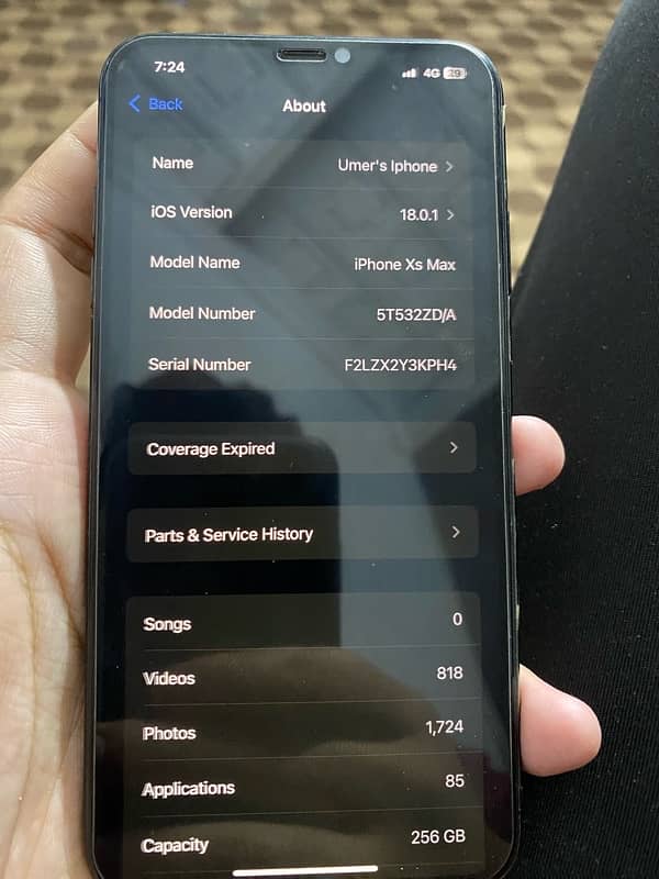 Iphone Xs Max pta approved 256 GB 5