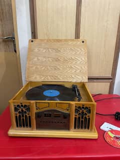 Prolectrix Vintage Wooden 4 in 1 Turntable, Radio, CD&Cassette player