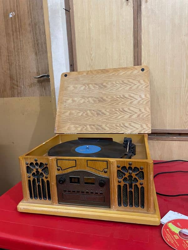 Prolectrix Vintage Wooden 4 in 1 Turntable, Radio, CD&Cassette player 8