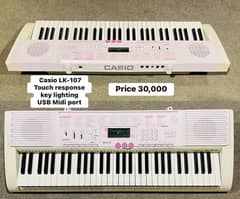 Casio Lk-107 Keyboard Yamaha Semi Guitar Electric Bass Piano Ukulele