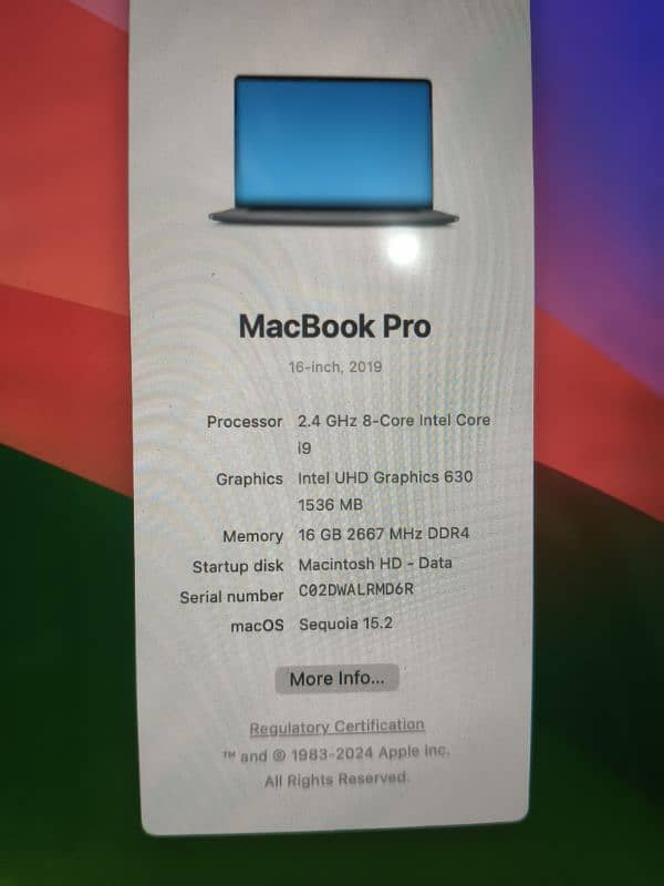 MacBook pro i9 2029 2