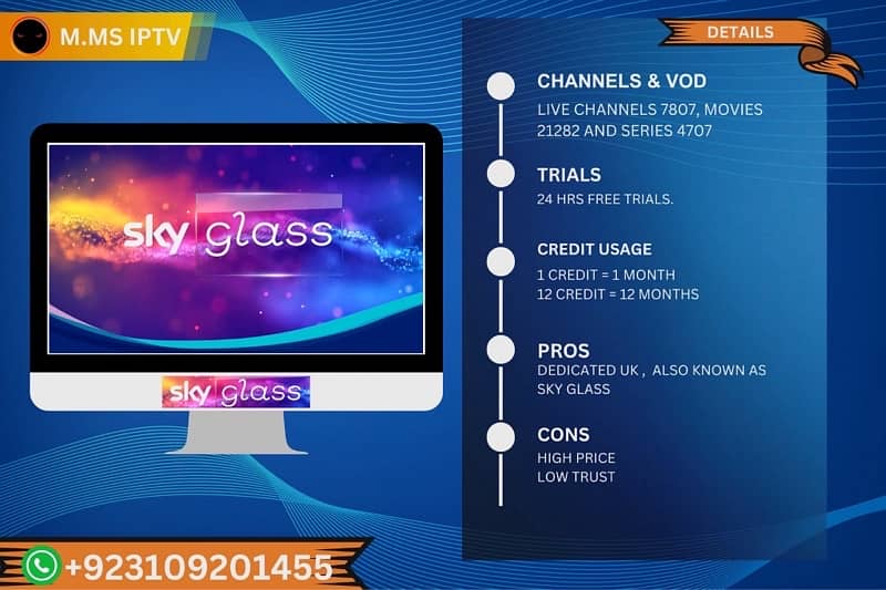 INFINITY TV , GTV , SKY GLASS , B1G , M. Ms IPTV 1