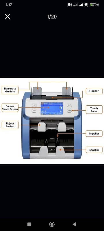 cash counting Machine,note counting with fake detect 1 year warranty 2