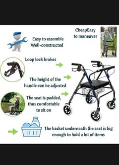 Folding Portable Rollator Walker With Wheels Imported Seniors&Patients