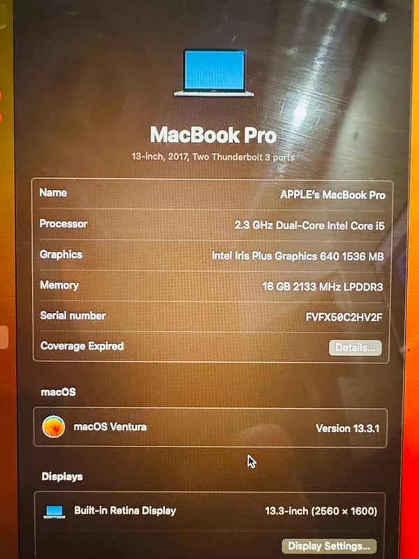 MacBook Pro Core I 5 2017 2