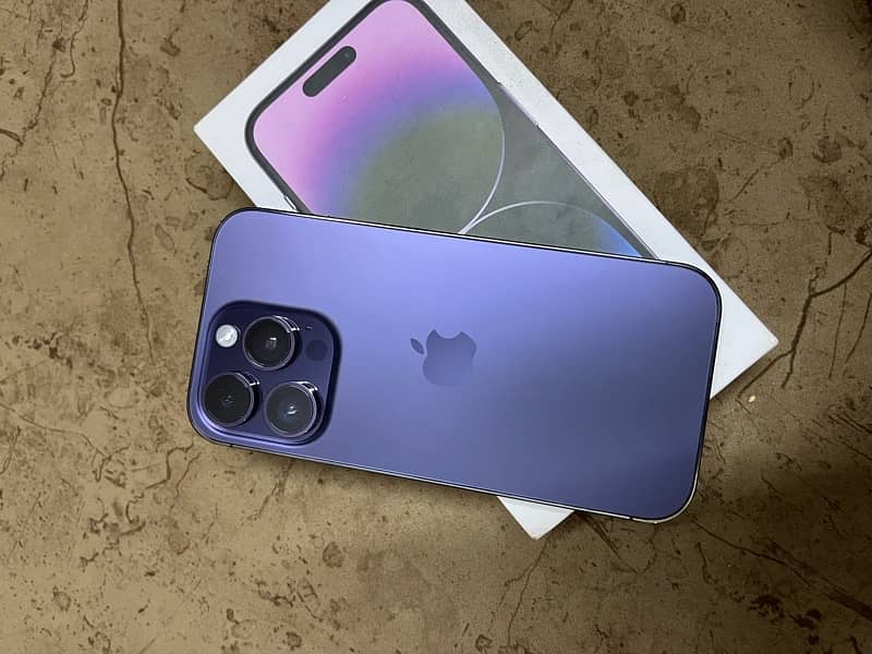 iphone 14 pro deep purple with box jv 0