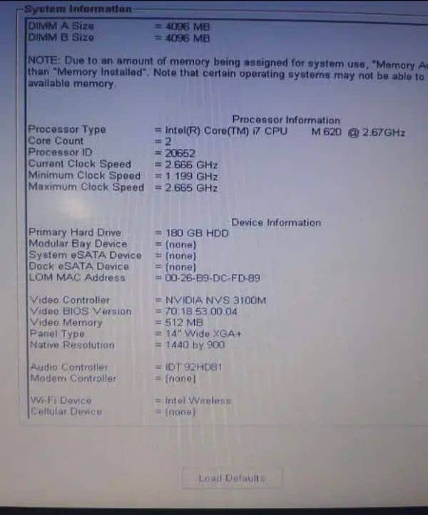 dell latitude e6410 i7  8/180 GB ssd Nvidia 4