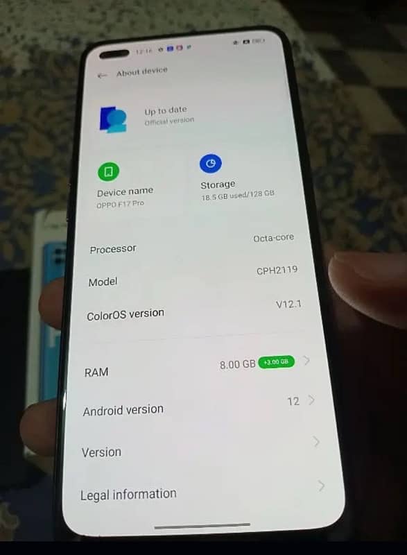 oppo F17 pro.   8+3 gb/ 128 gb 4