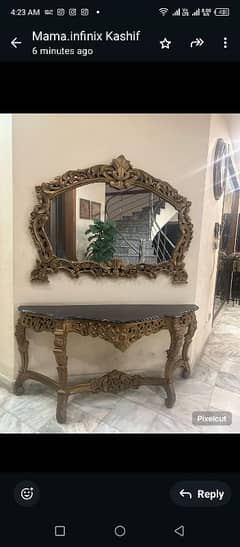 Walled Fancy Mirror & Console Table