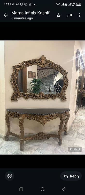 Walled Fancy Mirror & Console Table 0