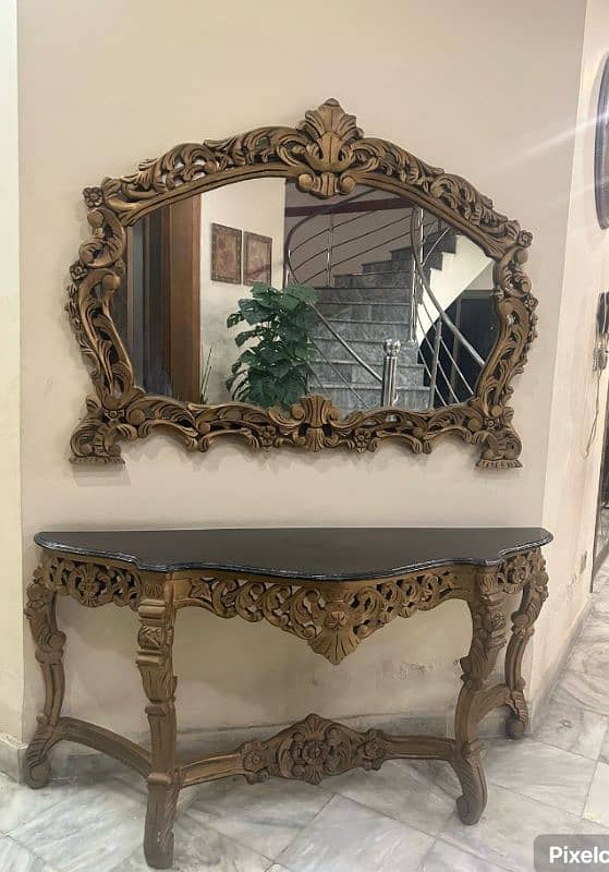 Walled Fancy Mirror & Console Table 1