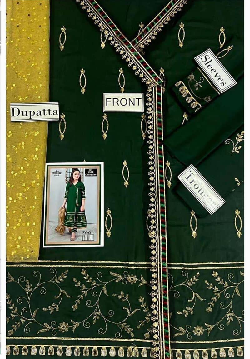 Charming Girl's 3 Pcs Embroidered Lawn Suit withDupatta 1