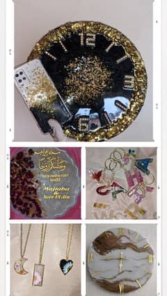 Handmade Wall clocks and earrings made with Epoxy resin