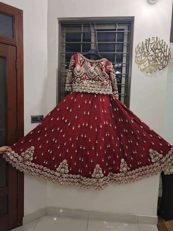 Barat bridal Lehnga in Red color 1