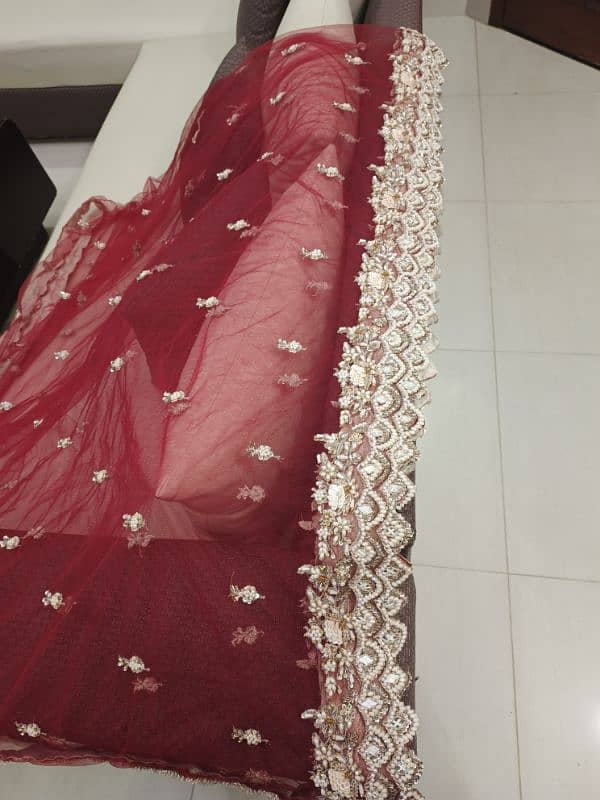 Barat bridal Lehnga in Red color 2