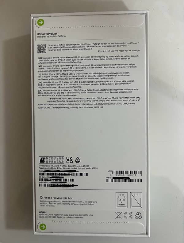 Iphone 16 pro max 256 PTA Approved 0