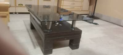 Wooden beautiful table glass table