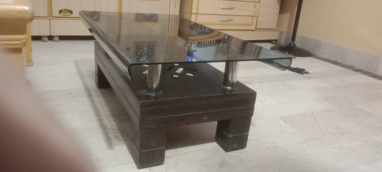 Wooden beautiful table glass table 3