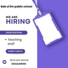 Teaching staff required in school