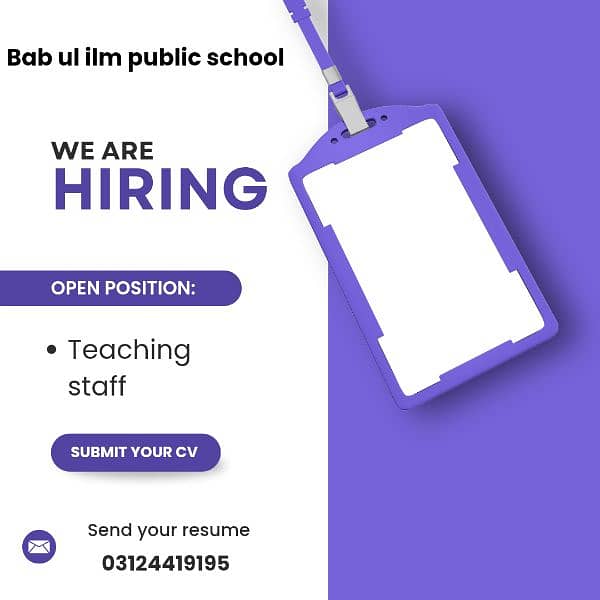 Teaching staff required in school 0