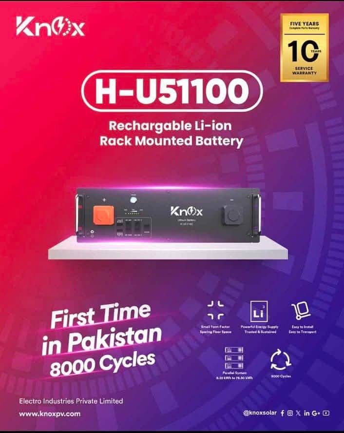 Lithium battery 8000 life cycle Knox 1