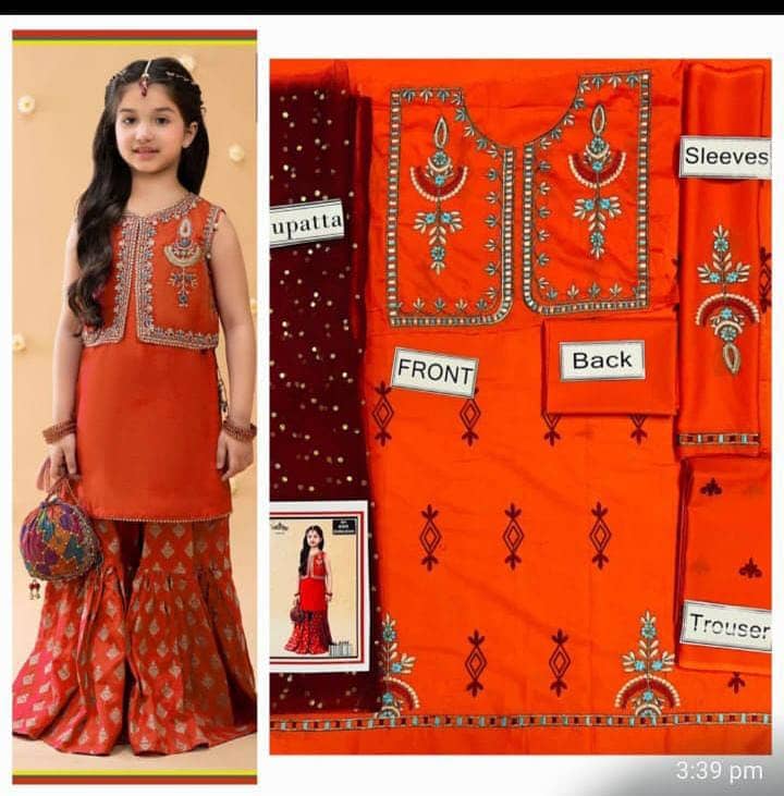 Kids 3 pieces lawn call us for order 03017186072 price 1300 3