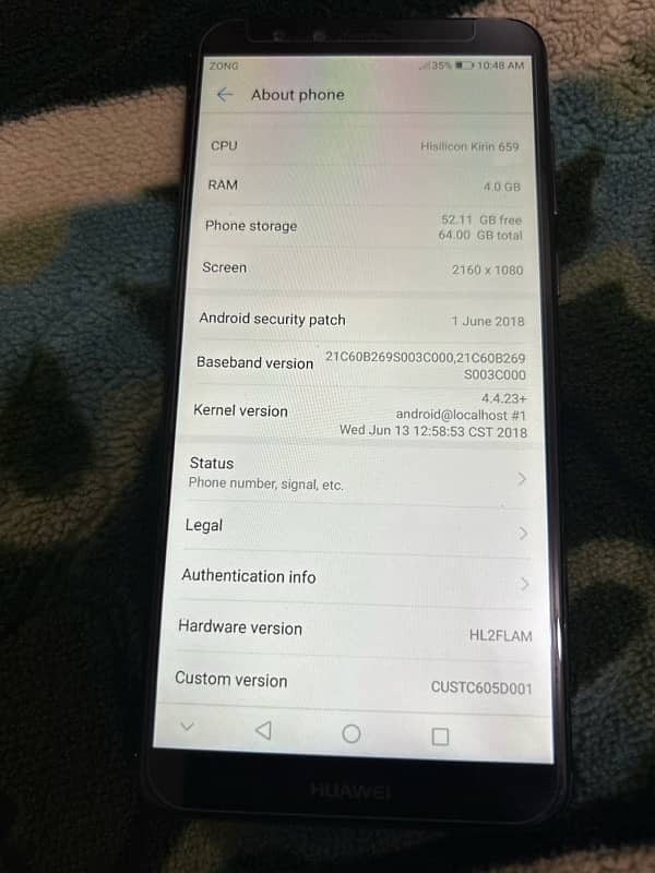 Huwaei y9 2018 4gb 64gb 2