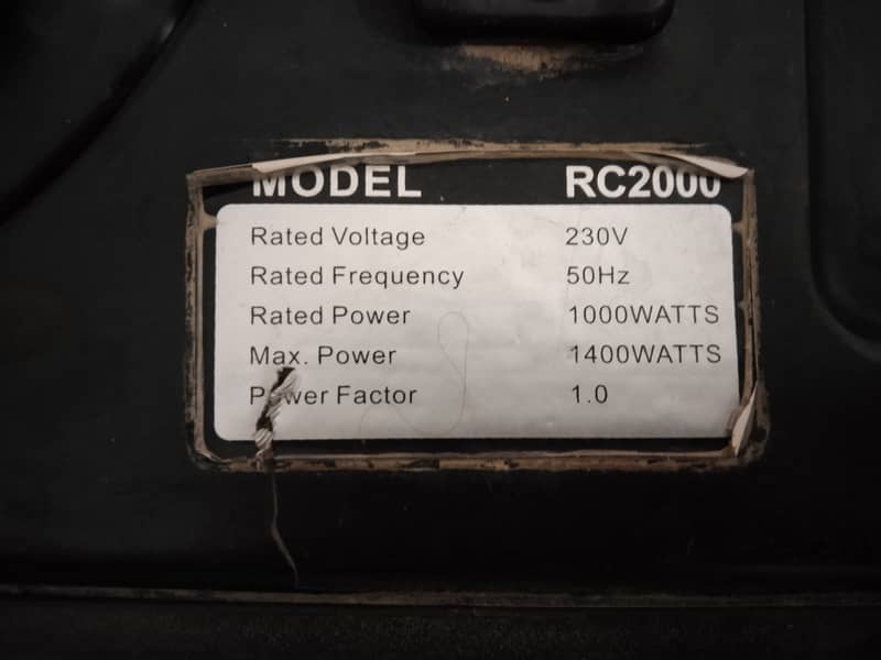 Generator Rated power 1000Watt and Maximum power 1400 Watt 5