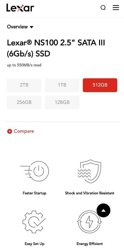 Lexar 512GB  SSD NS100 2.5 Sata III 6Gb/s 2